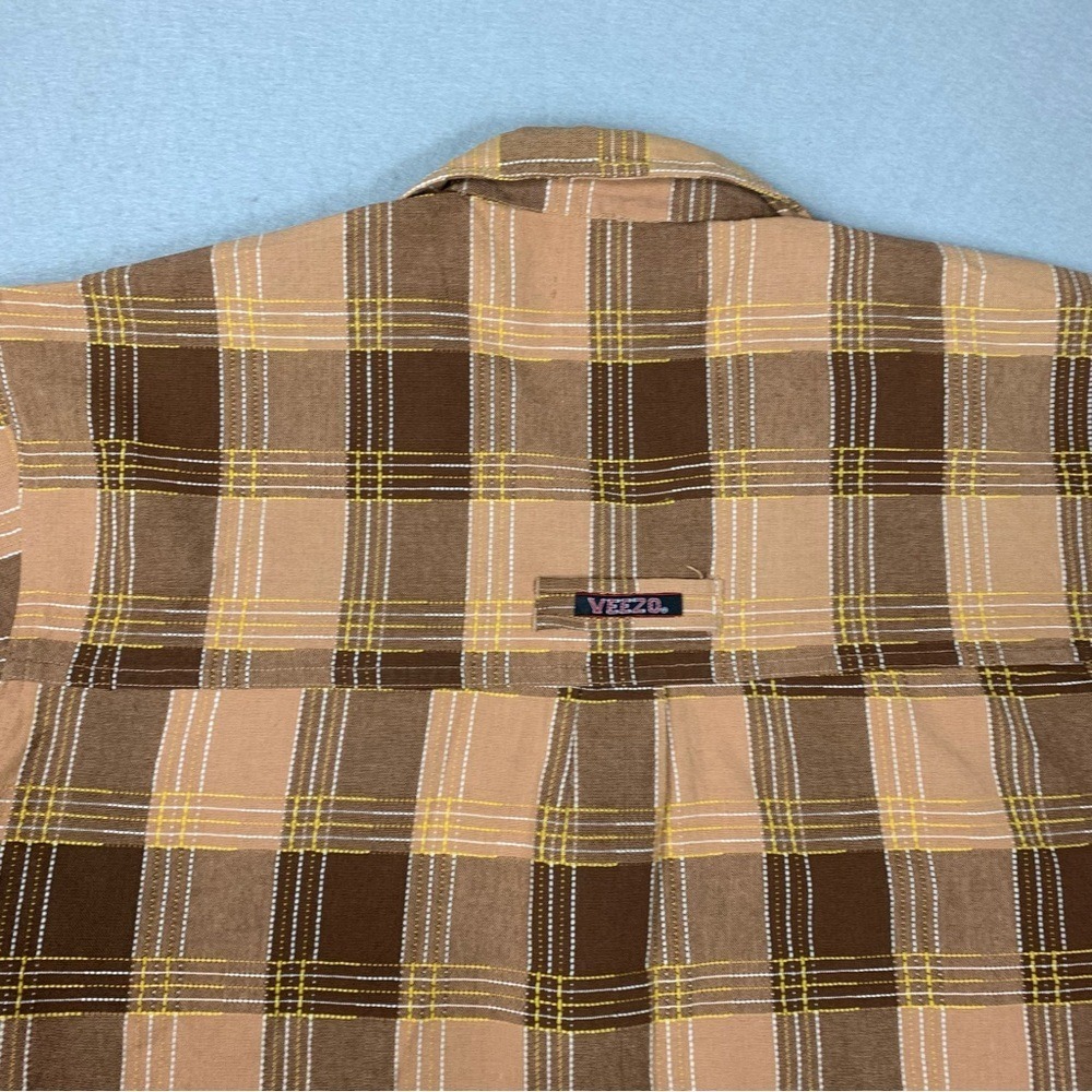 Y2K Veezo Wear Shirt Men's XL Short Sleeve Plaid Button Up Western Casual - Picture 12 of 15